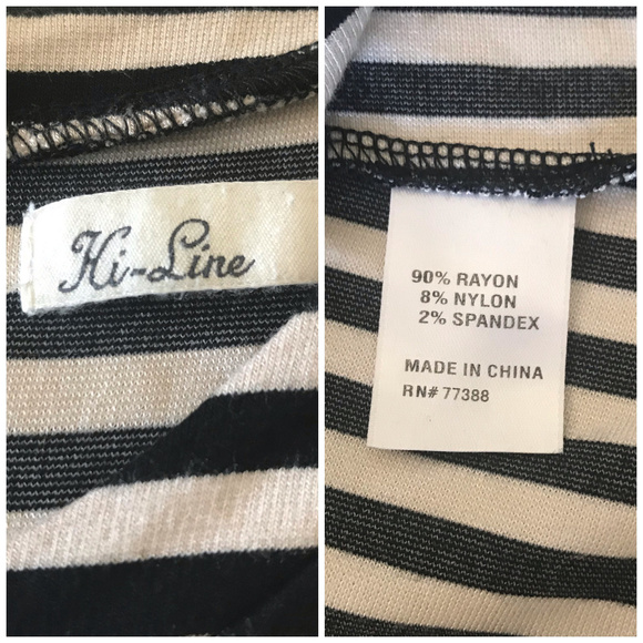 Anthropologie Black/White Stripes Hi-line Short - Picture 6 of 8